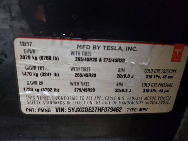 Photo 12 VIN: 5YJXCDE27HF079462 - TESLA MODEL X 