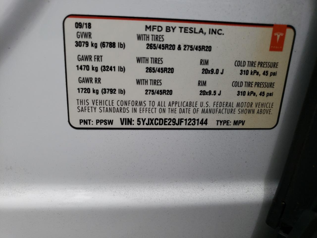 Photo 13 VIN: 5YJXCDE29JF123144 - TESLA MODEL X 