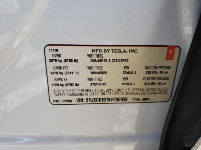 Photo 12 VIN: 5YJXCDE29LF230939 - TESLA MODEL X 