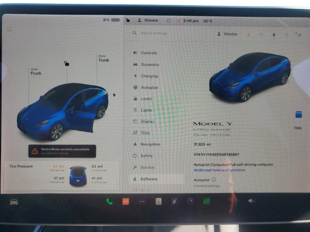 Photo 8 VIN: 5YJYGAEE0MF145667 - TESLA MODEL Y 