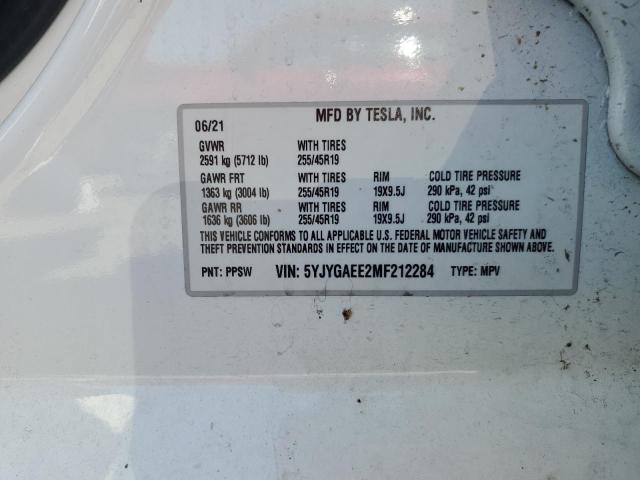 Photo 11 VIN: 5YJYGAEE2MF212284 - TESLA MODEL Y 