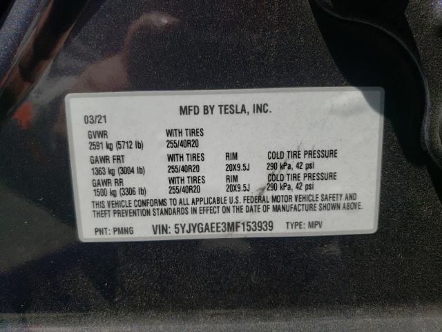 Photo 9 VIN: 5YJYGAEE3MF153939 - TESLA MODEL Y 