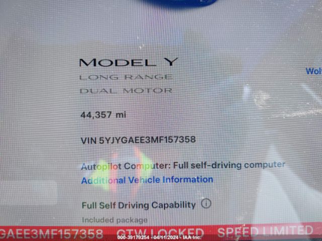 Photo 6 VIN: 5YJYGAEE3MF157358 - TESLA MODEL Y 