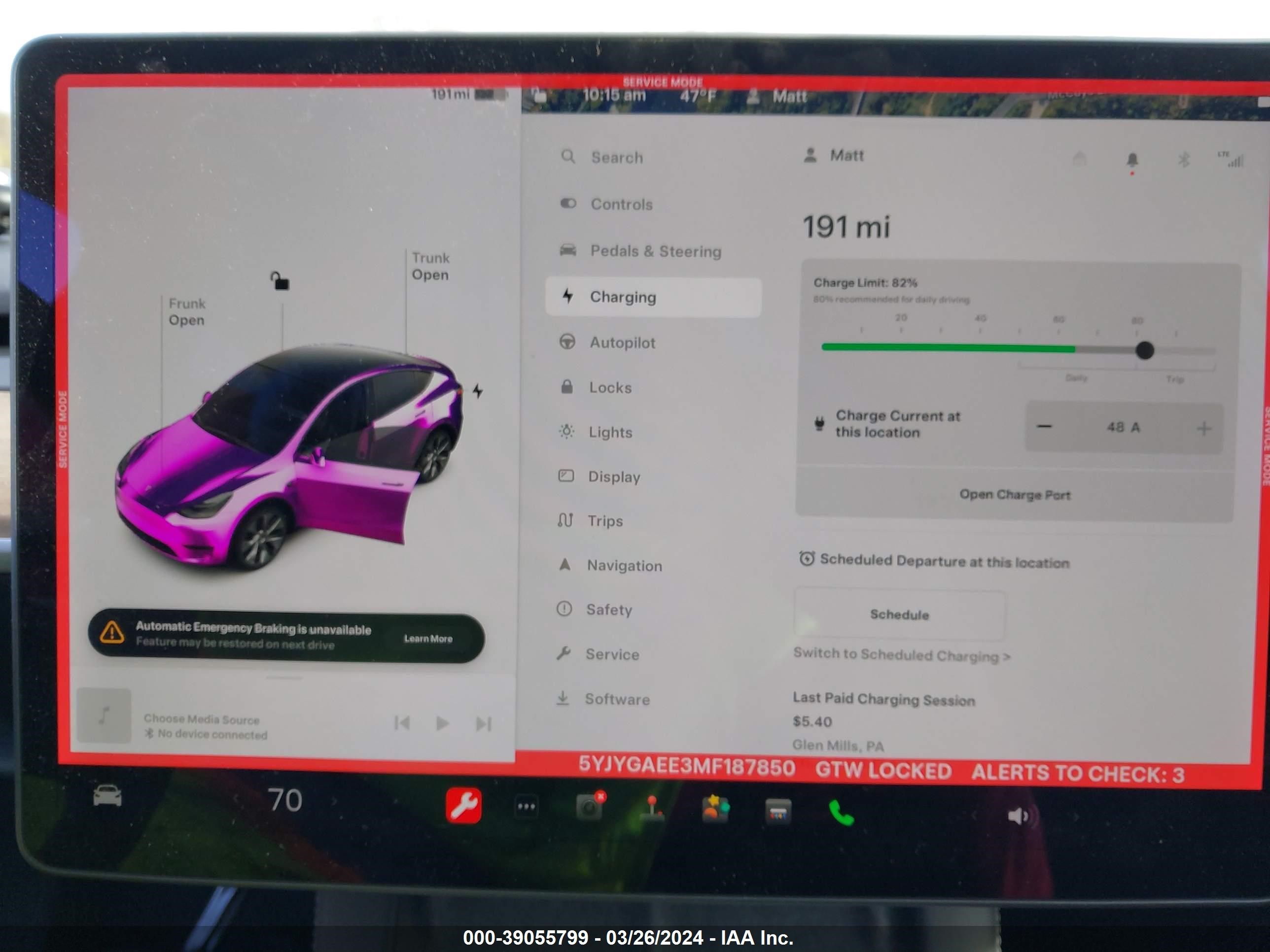 Photo 15 VIN: 5YJYGAEE3MF187850 - TESLA MODEL Y 