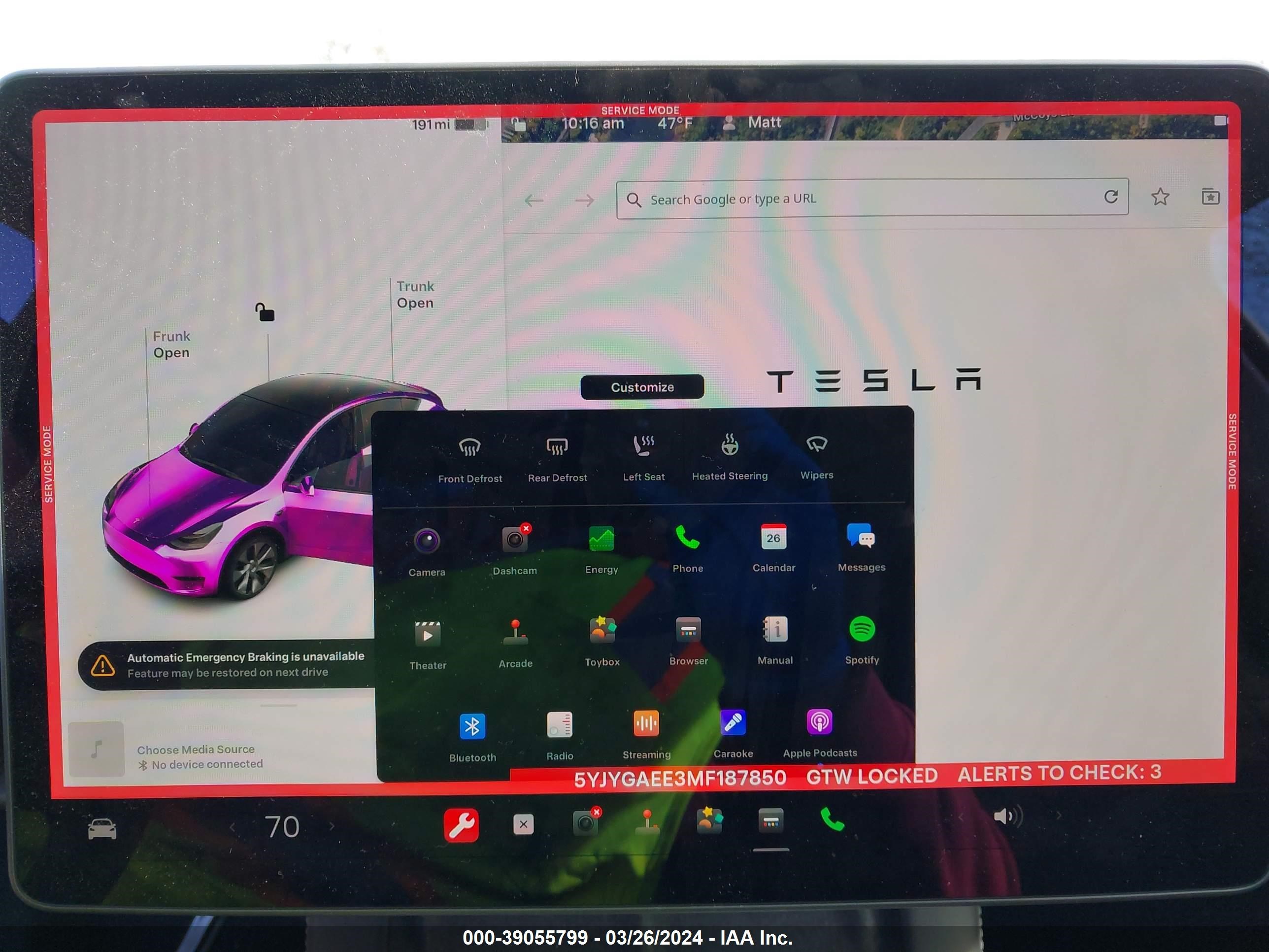 Photo 16 VIN: 5YJYGAEE3MF187850 - TESLA MODEL Y 