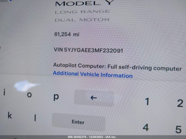 Photo 8 VIN: 5YJYGAEE3MF232091 - TESLA MODEL Y 