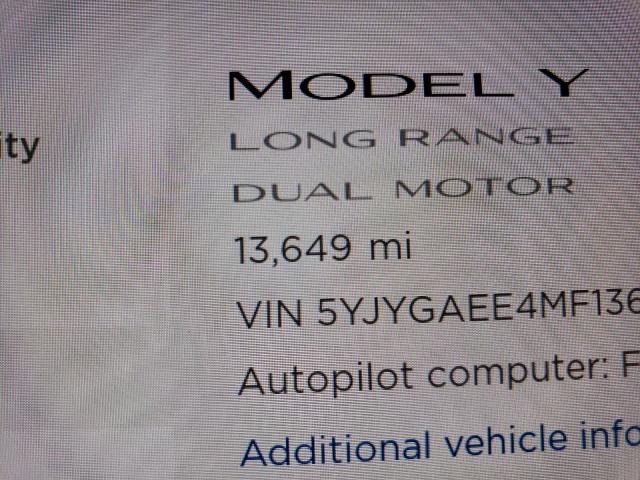 Photo 7 VIN: 5YJYGAEE4MF136549 - TESLA MODEL Y 