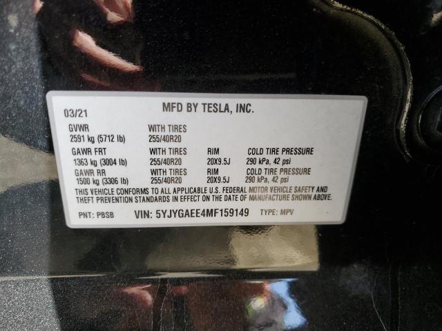 Photo 12 VIN: 5YJYGAEE4MF159149 - TESLA MODEL Y 