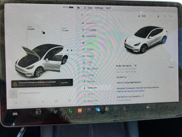 Photo 8 VIN: 5YJYGAEE8MF160014 - TESLA MODEL Y 