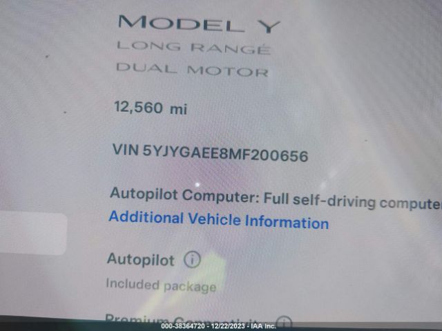 Photo 6 VIN: 5YJYGAEE8MF200656 - TESLA MODEL Y 