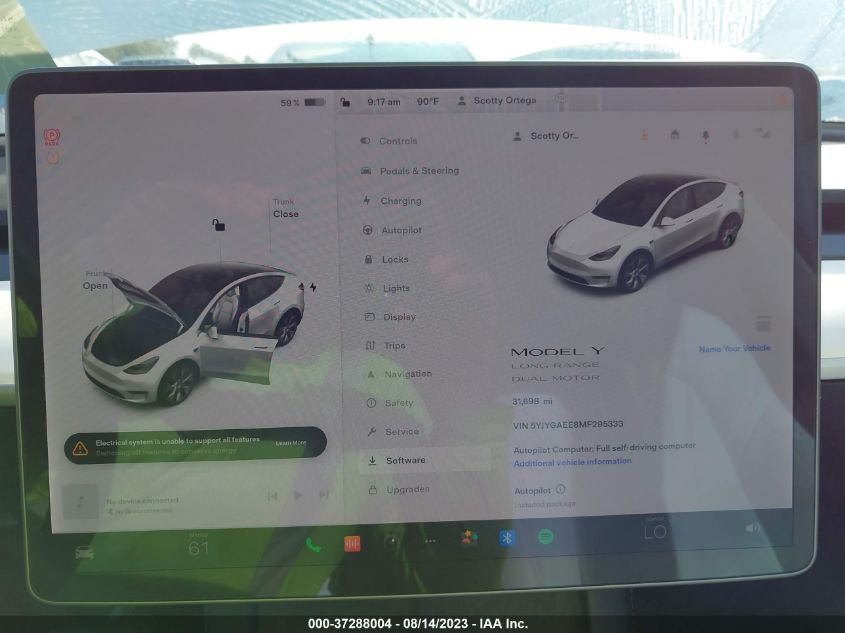 Photo 17 VIN: 5YJYGAEE8MF295333 - TESLA MODEL Y 