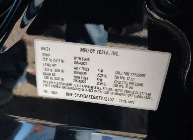 Photo 8 VIN: 5YJYGAEE9MF272157 - TESLA MODEL Y 