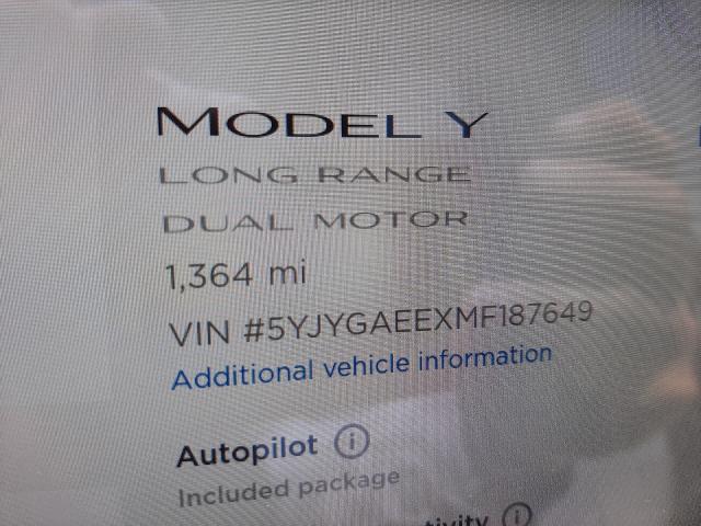 Photo 7 VIN: 5YJYGAEEXMF187649 - TESLA MODEL Y 