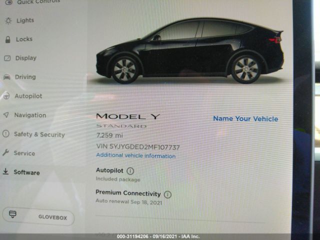 Photo 6 VIN: 5YJYGDED2MF107737 - TESLA MODEL Y 