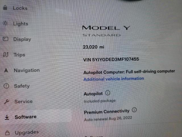 Photo 7 VIN: 5YJYGDED3MF107455 - TESLA MODEL Y 