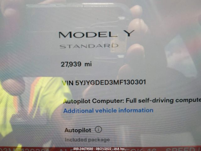 Photo 6 VIN: 5YJYGDED3MF130301 - TESLA MODEL Y 