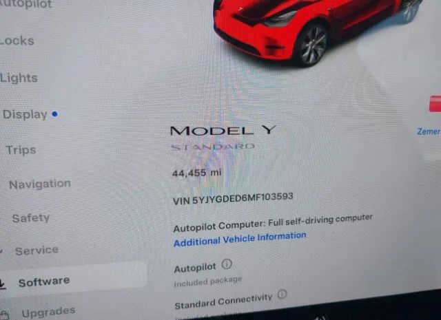 Photo 6 VIN: 5YJYGDED6MF103593 - TESLA MODEL Y 