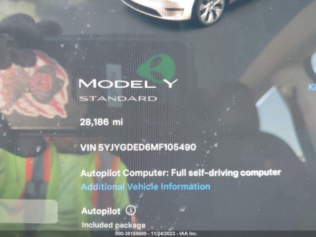 Photo 6 VIN: 5YJYGDED6MF105490 - TESLA MODEL Y 