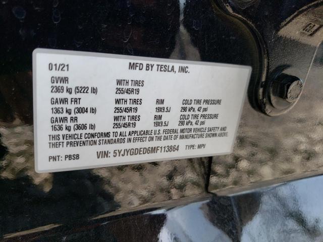 Photo 11 VIN: 5YJYGDED6MF113864 - TESLA MODEL Y 