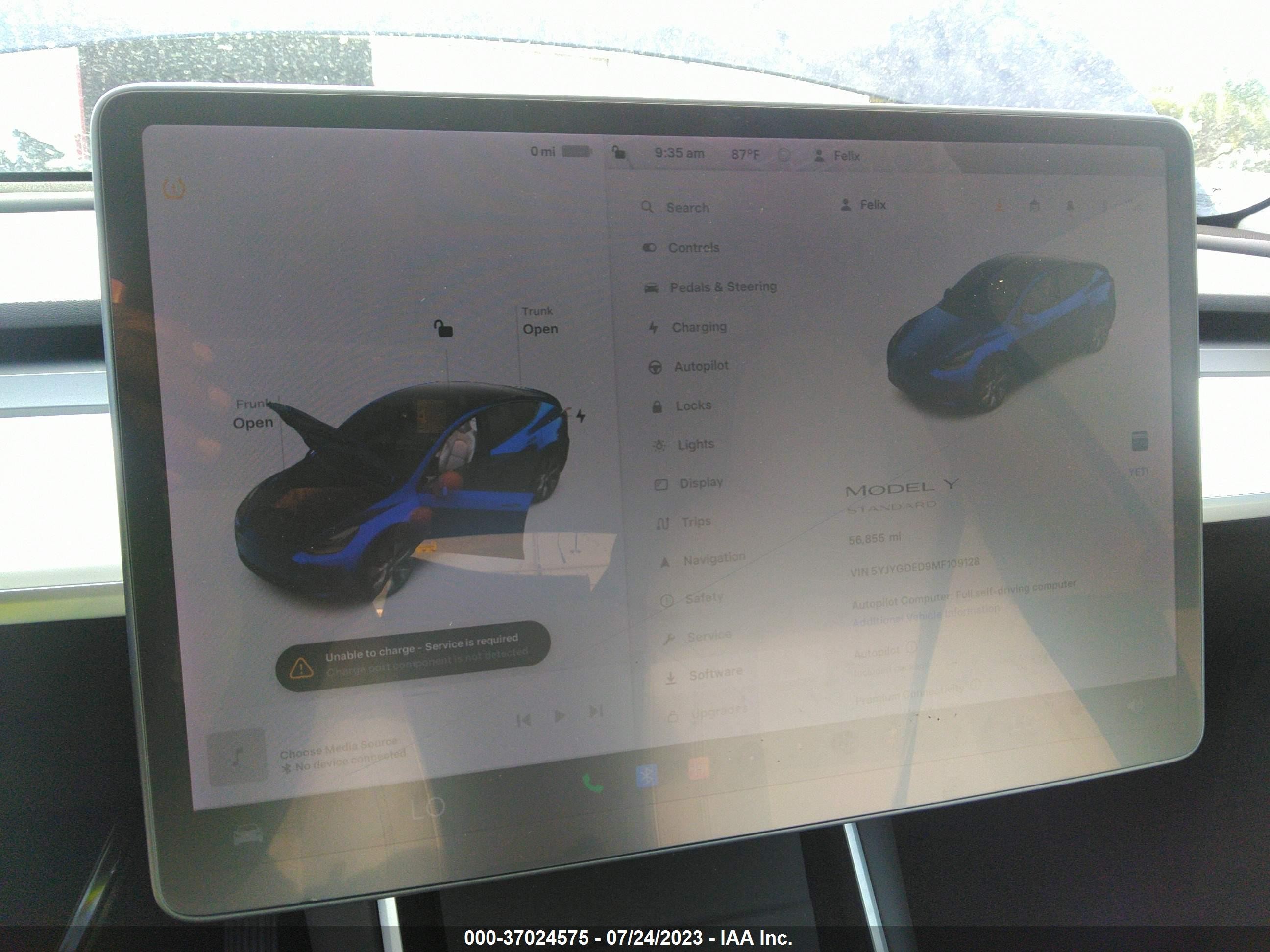 Photo 16 VIN: 5YJYGDED9MF109128 - TESLA MODEL Y 