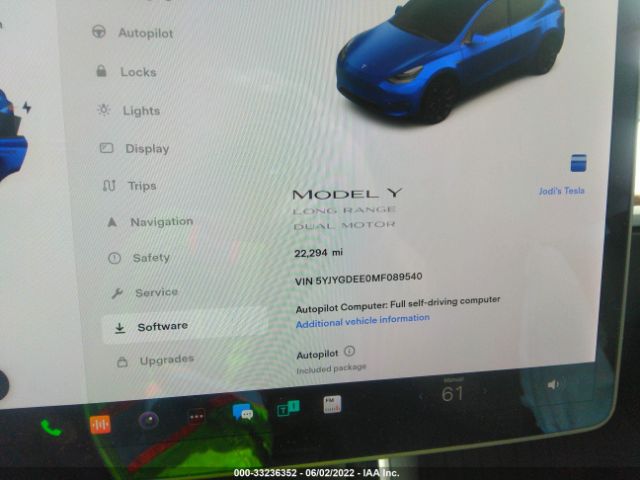 Photo 6 VIN: 5YJYGDEE0MF089540 - TESLA MODEL Y 