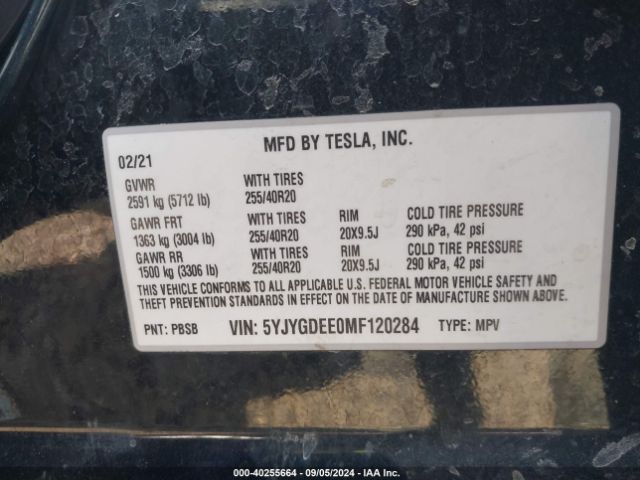 Photo 8 VIN: 5YJYGDEE0MF120284 - TESLA MODEL Y 