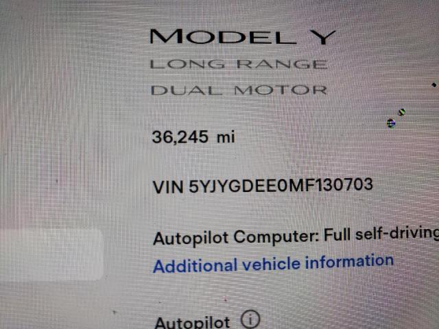 Photo 8 VIN: 5YJYGDEE0MF130703 - TESLA MODEL Y 