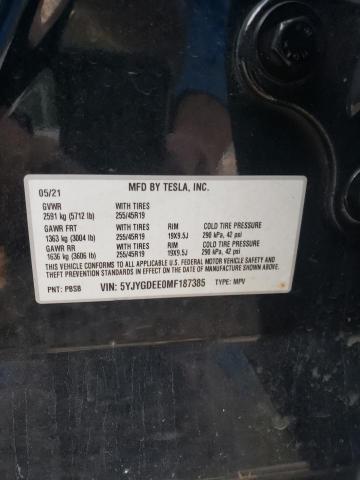 Photo 11 VIN: 5YJYGDEE0MF187385 - TESLA MODEL Y 