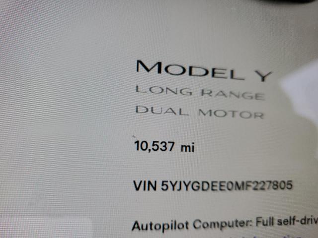 Photo 7 VIN: 5YJYGDEE0MF227805 - TESLA MODEL Y 