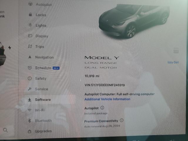 Photo 8 VIN: 5YJYGDEE0MF246919 - TESLA MODEL Y 