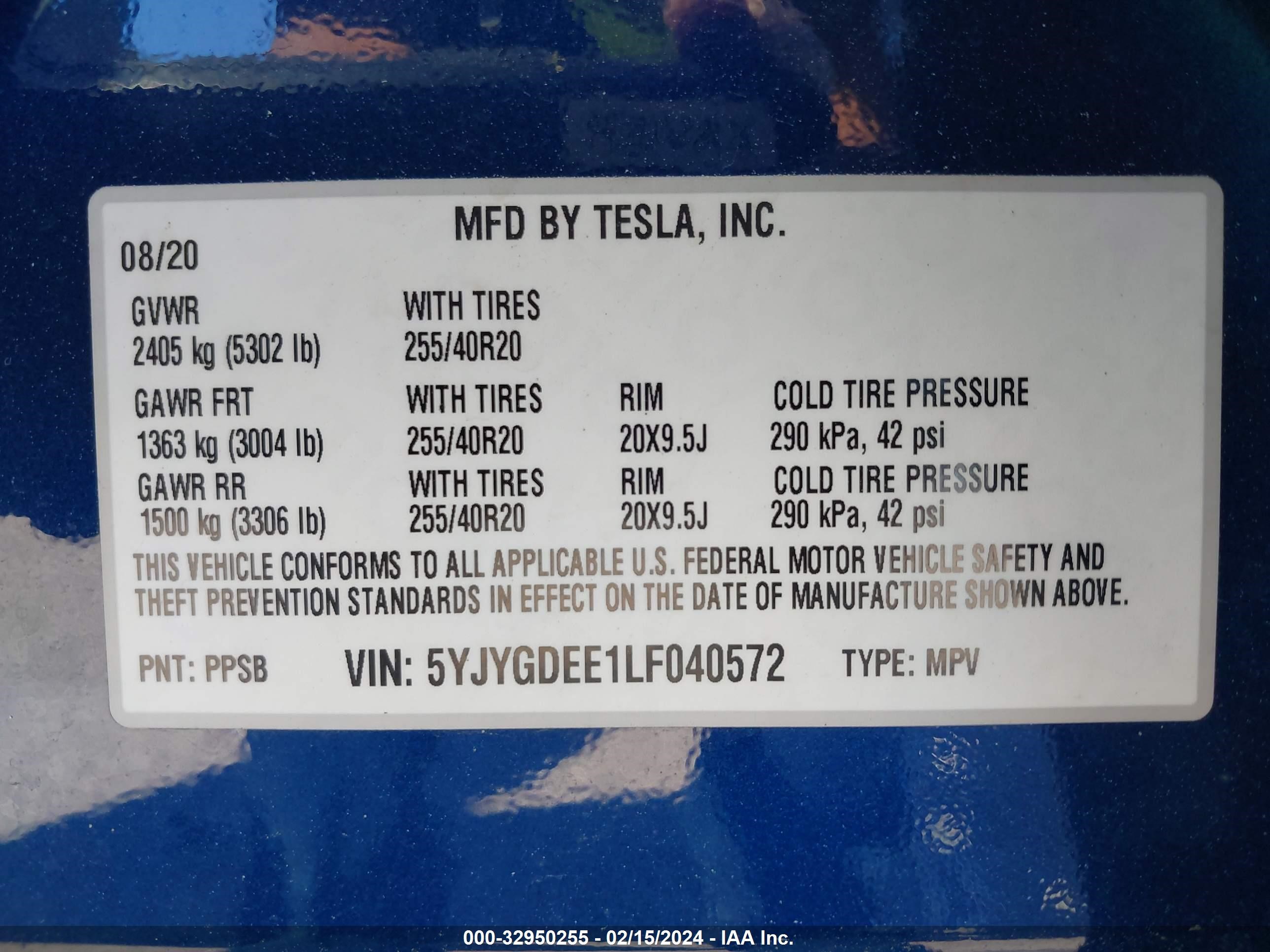 Photo 8 VIN: 5YJYGDEE1LF040572 - TESLA MODEL Y 