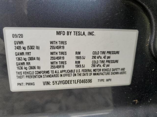 Photo 11 VIN: 5YJYGDEE1LF046596 - TESLA MODEL Y 