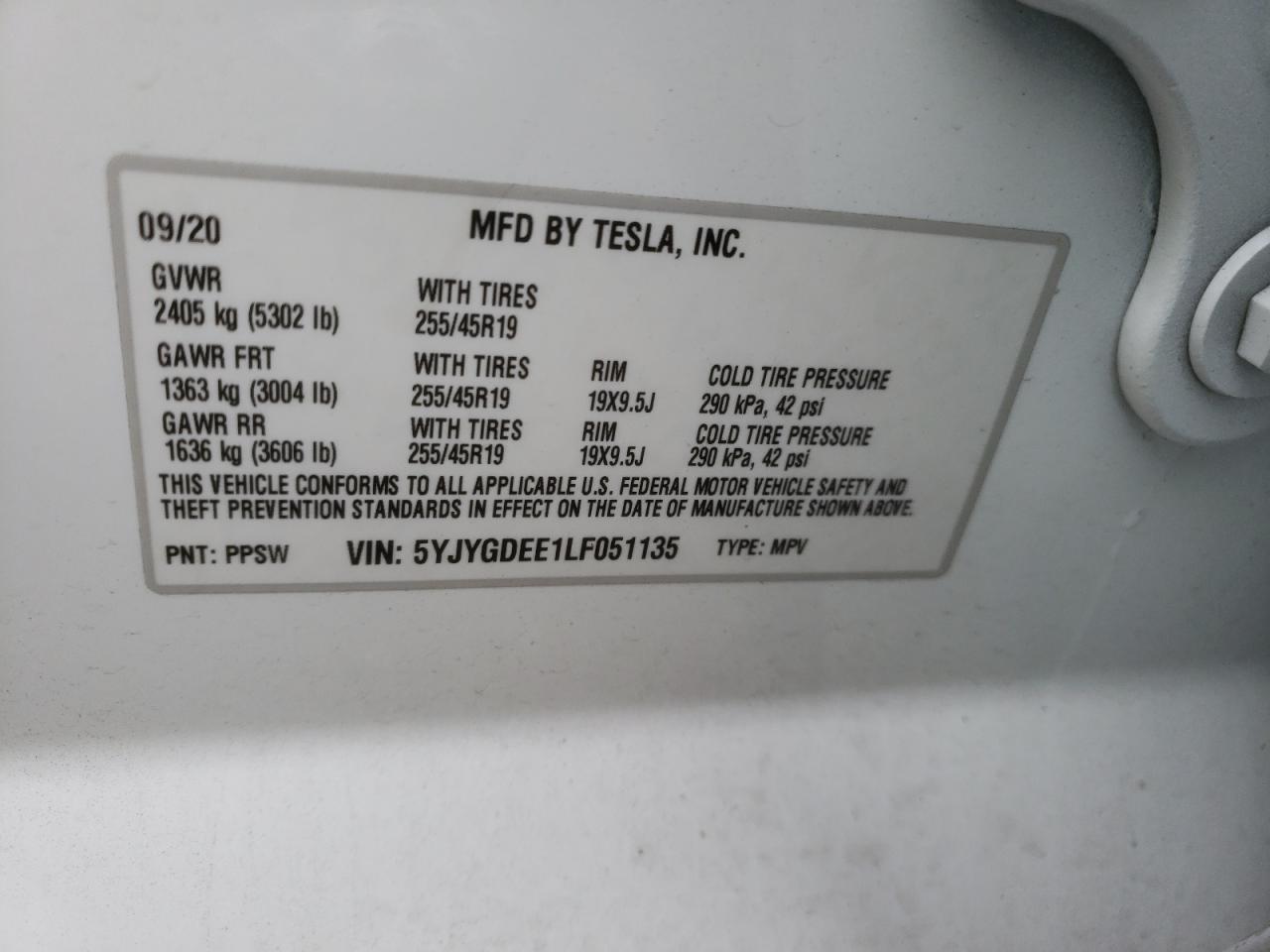 Photo 11 VIN: 5YJYGDEE1LF051135 - TESLA MODEL Y 