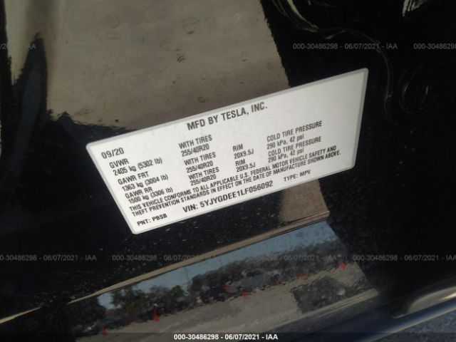 Photo 8 VIN: 5YJYGDEE1LF056092 - TESLA MODEL Y 