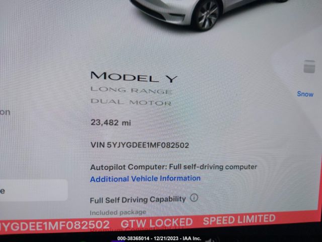 Photo 6 VIN: 5YJYGDEE1MF082502 - TESLA MODEL Y 