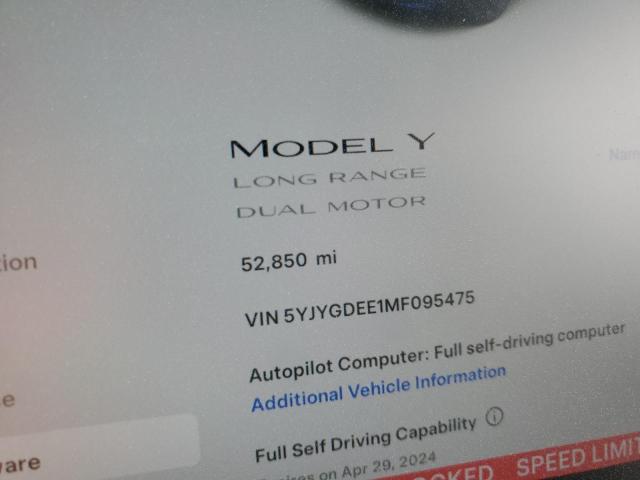 Photo 8 VIN: 5YJYGDEE1MF095475 - TESLA MODEL Y 