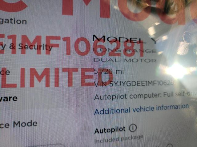 Photo 7 VIN: 5YJYGDEE1MF106281 - TESLA MODEL Y 