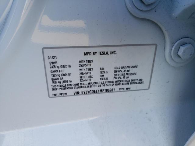 Photo 9 VIN: 5YJYGDEE1MF106281 - TESLA MODEL Y 