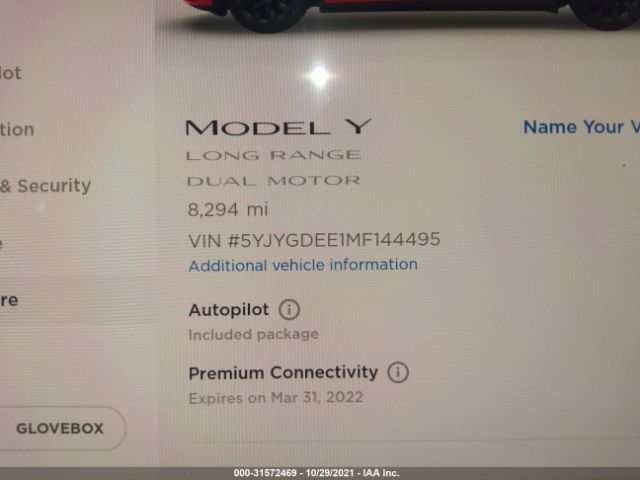 Photo 6 VIN: 5YJYGDEE1MF144495 - TESLA MODEL Y 