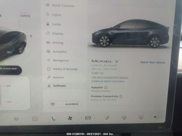 Photo 6 VIN: 5YJYGDEE1MF146800 - TESLA MODEL Y 