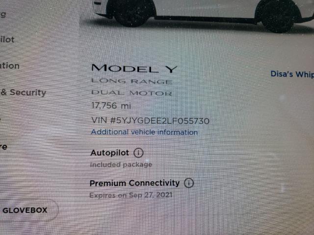 Photo 7 VIN: 5YJYGDEE2LF055730 - TESLA MODEL Y 