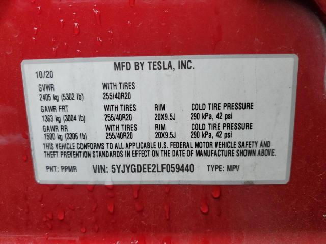 Photo 11 VIN: 5YJYGDEE2LF059440 - TESLA MODEL Y 