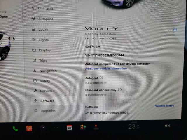 Photo 8 VIN: 5YJYGDEE2MF093444 - TESLA MODEL Y 