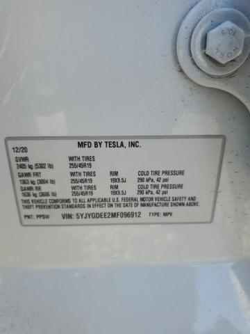 Photo 11 VIN: 5YJYGDEE2MF096912 - TESLA MODEL Y 