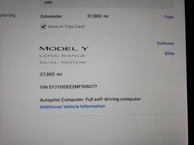 Photo 8 VIN: 5YJYGDEE2MF106077 - TESLA MODEL Y 