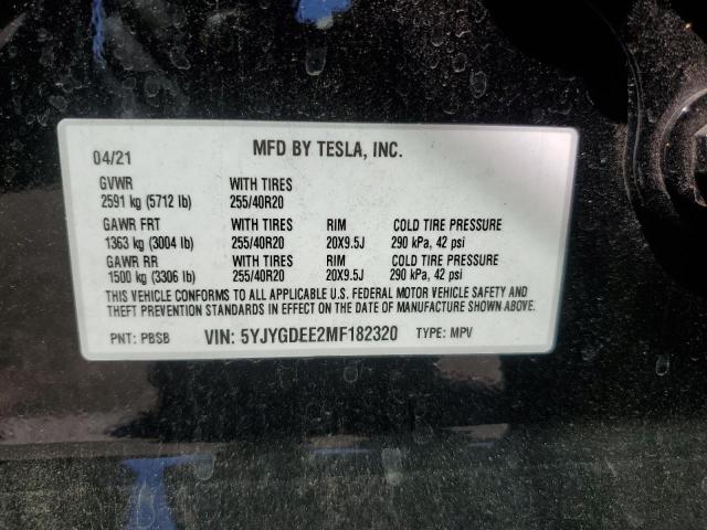 Photo 11 VIN: 5YJYGDEE2MF182320 - TESLA MODEL Y 