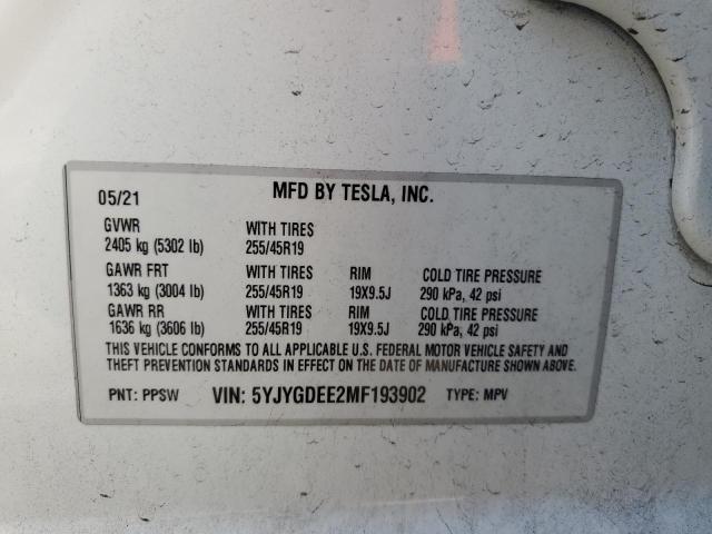 Photo 11 VIN: 5YJYGDEE2MF193902 - TESLA MODEL Y 