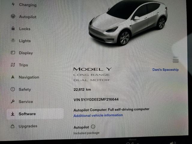 Photo 8 VIN: 5YJYGDEE2MF216644 - TESLA MODEL Y 