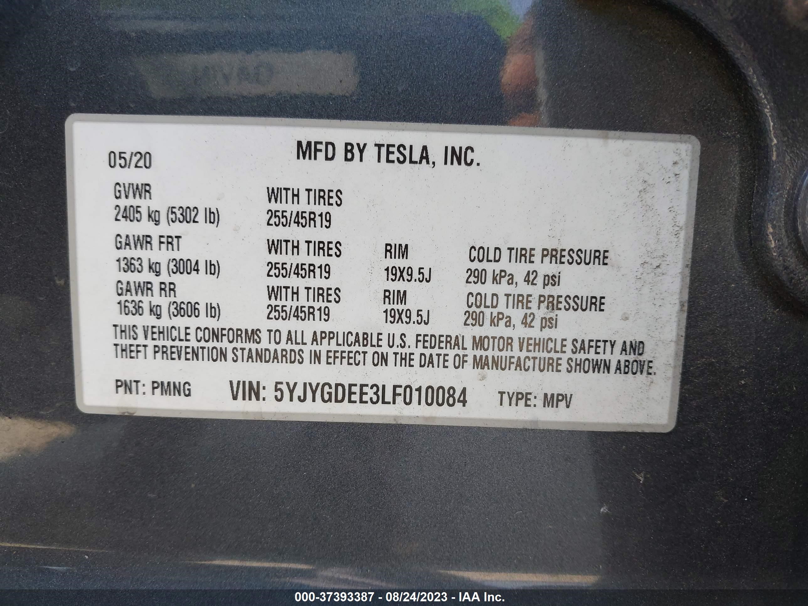 Photo 8 VIN: 5YJYGDEE3LF010084 - TESLA MODEL Y 