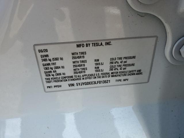 Photo 12 VIN: 5YJYGDEE3LF013521 - TESLA MODEL Y 